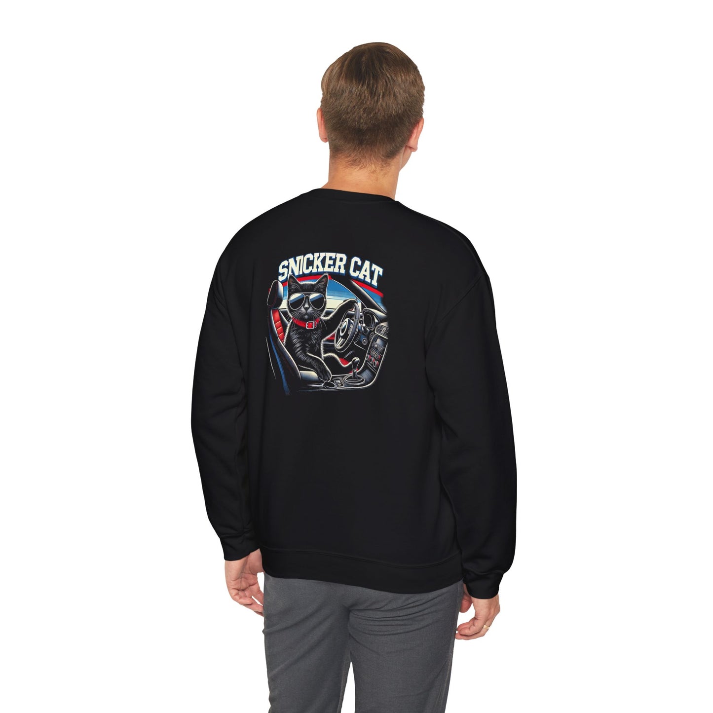 Unisex Heavy Crewneck Sweatshirt - Chill Cat Driver