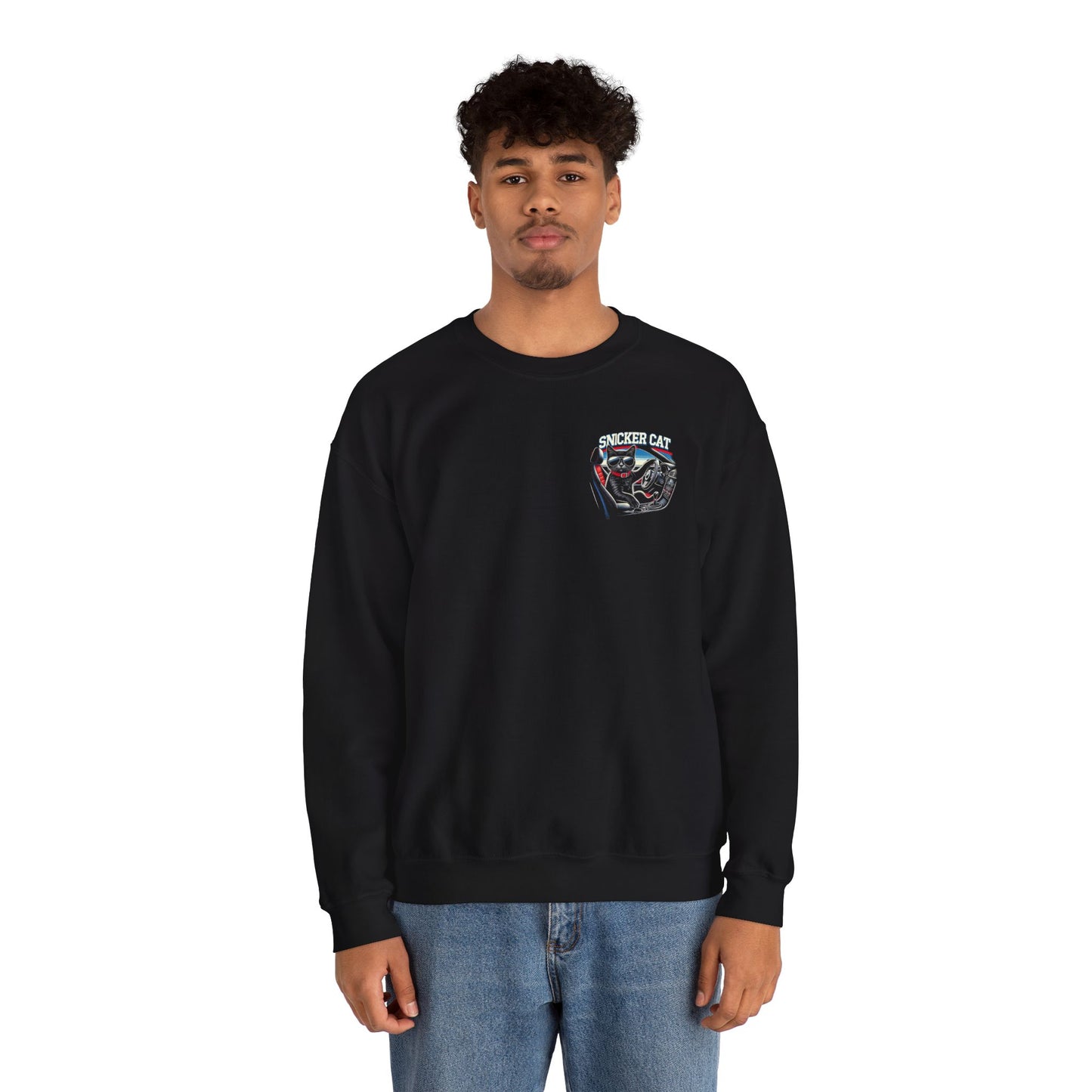 Unisex Heavy Crewneck Sweatshirt - Chill Cat Driver