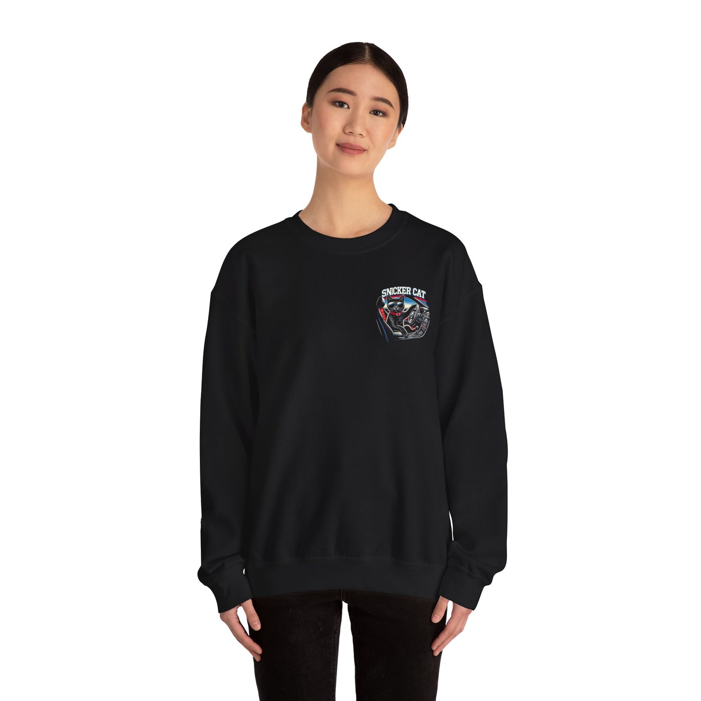Unisex Heavy Crewneck Sweatshirt - Chill Cat Driver