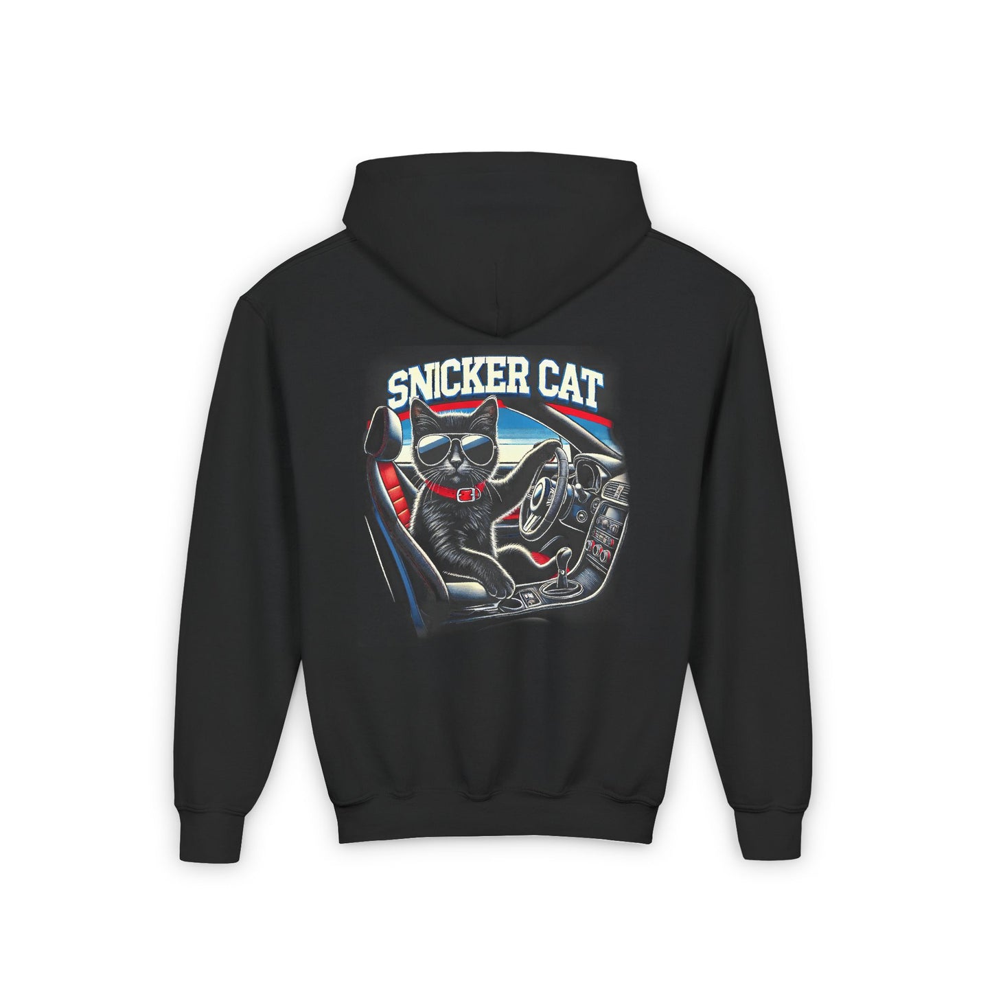 Youth Heavy Hooded Sweatshirt - Chill Cat Driver