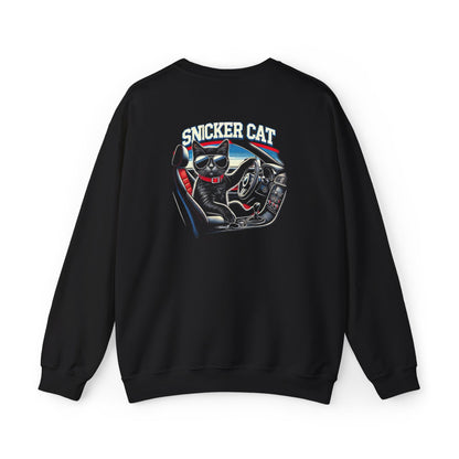 Unisex Heavy Crewneck Sweatshirt - Chill Cat Driver
