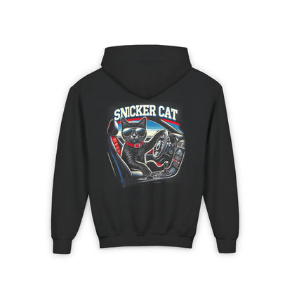 Youth Heavy Hooded Sweatshirt - Chill Cat Driver